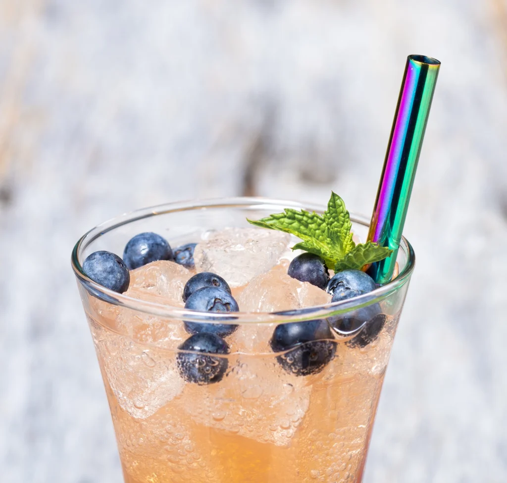 Rainbow Straw in cocktail